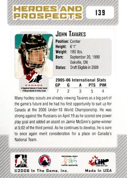 2006-07 In The Game Heroes and Prospects #139 John Tavares Back