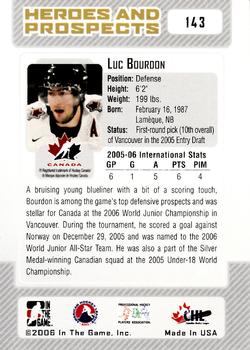 2006-07 In The Game Heroes and Prospects #143 Luc Bourdon Back