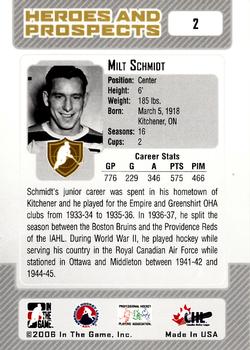 2006-07 In The Game Heroes and Prospects #2 Milt Schmidt Back