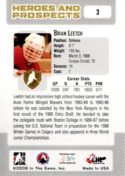 2006-07 In The Game Heroes and Prospects #3 Brian Leetch Back