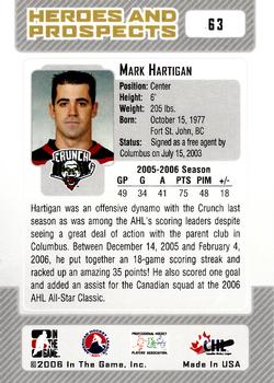 2006-07 In The Game Heroes and Prospects #63 Mark Hartigan Back