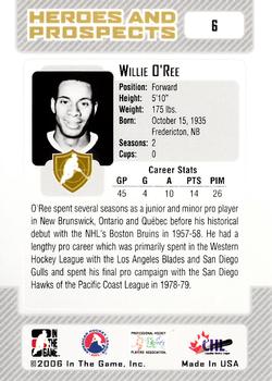 2006-07 In The Game Heroes and Prospects #6 Willie O'Ree Back