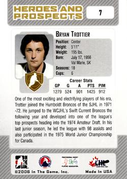 2006-07 In The Game Heroes and Prospects #7 Bryan Trottier Back