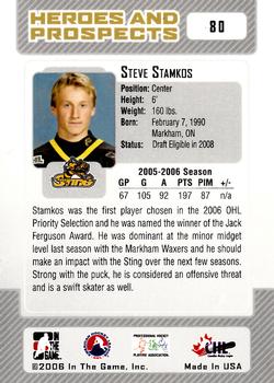 2006-07 In The Game Heroes and Prospects #80 Steven Stamkos Back