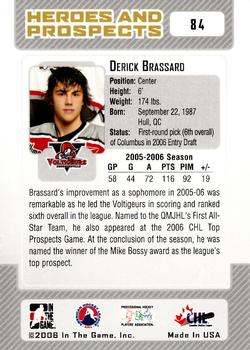 2006-07 In The Game Heroes and Prospects #84 Derick Brassard Back