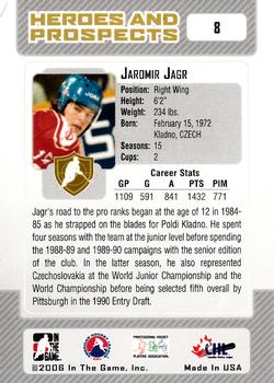 2006-07 In The Game Heroes and Prospects #8 Jaromir Jagr Back