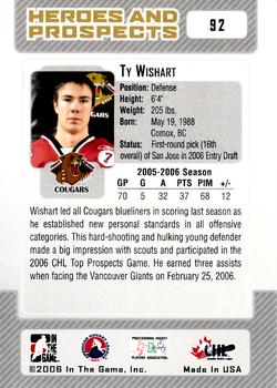 2006-07 In The Game Heroes and Prospects #92 Ty Wishart Back