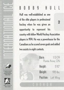 2006-07 In The Game Used International Ice #2 Bobby Hull Back