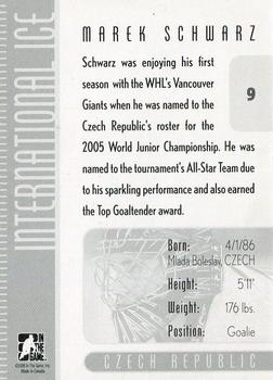 2006-07 In The Game Used International Ice #9 Marek Schwarz Back