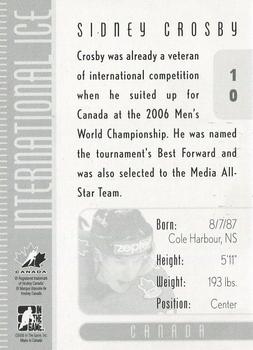 2006-07 In The Game Used International Ice #10 Sidney Crosby Back