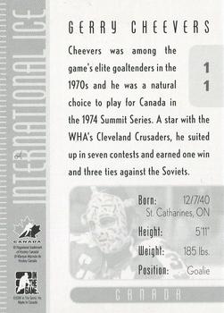 2006-07 In The Game Used International Ice #11 Gerry Cheevers Back