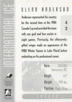 2006-07 In The Game Used International Ice #42 Glenn Anderson Back