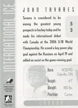 2006-07 In The Game Used International Ice #53 John Tavares Back