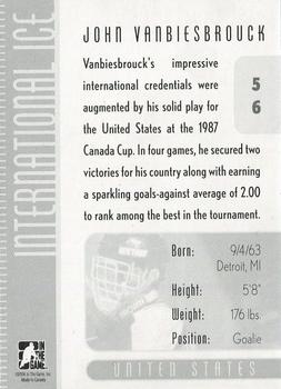 2006-07 In The Game Used International Ice #56 John Vanbiesbrouck Back