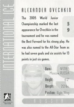 2006-07 In The Game Used International Ice #59 Alexander Ovechkin Back