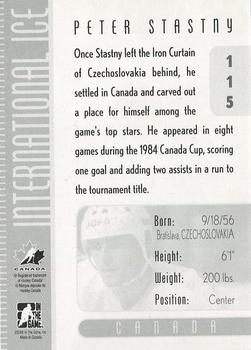 2006-07 In The Game Used International Ice #115 Peter Stastny Back