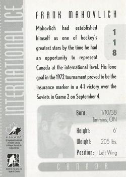 2006-07 In The Game Used International Ice #118 Frank Mahovlich Back