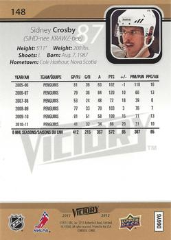 2011-12 Upper Deck Victory #148 Sidney Crosby Back