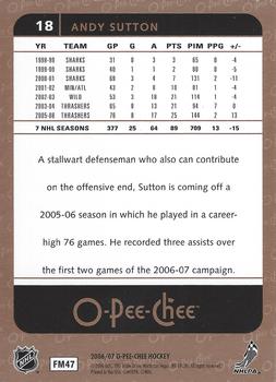 2006-07 O-Pee-Chee #18 Andy Sutton Back
