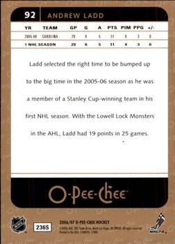 2006-07 O-Pee-Chee #92 Andrew Ladd Back