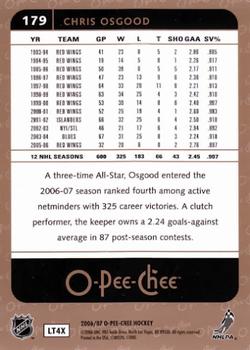 2006-07 O-Pee-Chee #179 Chris Osgood Back