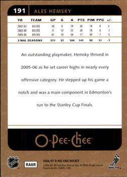 2006-07 O-Pee-Chee #191 Ales Hemsky Back