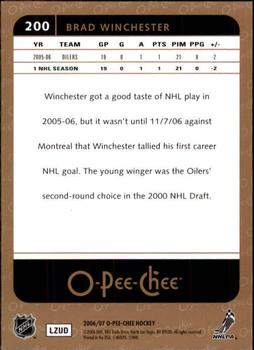 2006-07 O-Pee-Chee #200 Brad Winchester Back