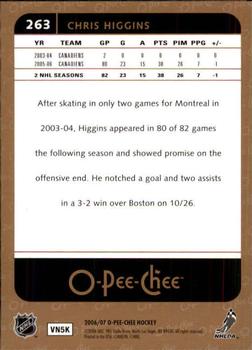 2006-07 O-Pee-Chee #263 Chris Higgins Back