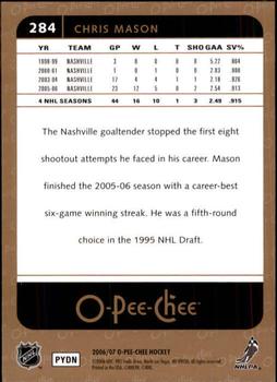 2006-07 O-Pee-Chee #284 Chris Mason Back