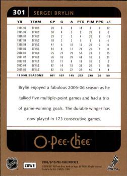 2006-07 O-Pee-Chee #301 Sergei Brylin Back