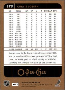 2006-07 O-Pee-Chee #373 Curtis Joseph Back