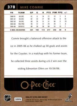 2006-07 O-Pee-Chee #378 Mike Comrie Back