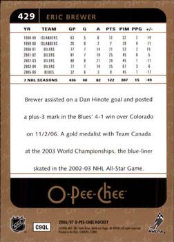 2006-07 O-Pee-Chee #429 Eric Brewer Back