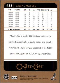 2006-07 O-Pee-Chee #431 Jamal Mayers Back