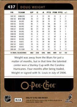 2006-07 O-Pee-Chee #437 Doug Weight Back