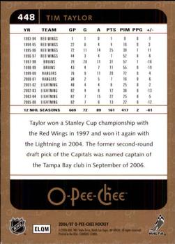 2006-07 O-Pee-Chee #448 Tim Taylor Back