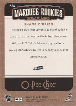 2006-07 O-Pee-Chee #536 Shane O'Brien Back