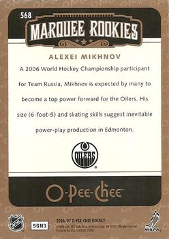 2006-07 O-Pee-Chee #568 Alexei Mikhnov Back