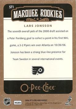 2006-07 O-Pee-Chee #571 Lars Jonsson Back
