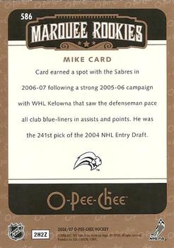 2006-07 O-Pee-Chee #586 Mike Card Back