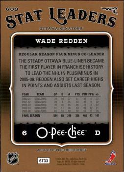 2006-07 O-Pee-Chee #603 Wade Redden Back
