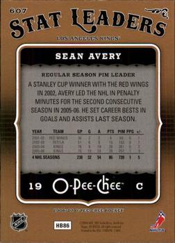 2006-07 O-Pee-Chee #607 Sean Avery Back