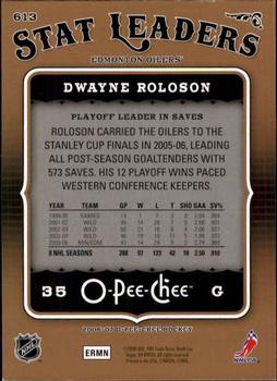 2006-07 O-Pee-Chee #613 Dwayne Roloson Back