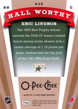 2006-07 O-Pee-Chee #649 Eric Lindros Back