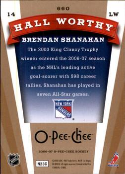 2006-07 O-Pee-Chee #660 Brendan Shanahan Back