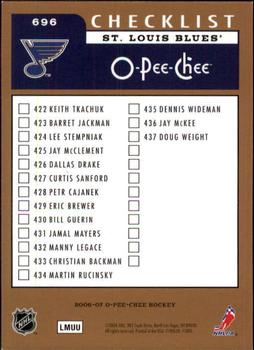 2006-07 O-Pee-Chee #696 Keith Tkachuk Back