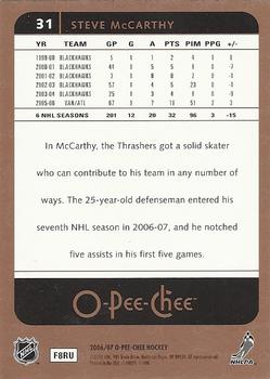 2006-07 O-Pee-Chee #31 Steve McCarthy Back