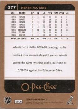 2006-07 O-Pee-Chee #377 Derek Morris Back