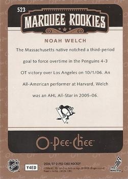 2006-07 O-Pee-Chee #523 Noah Welch Back