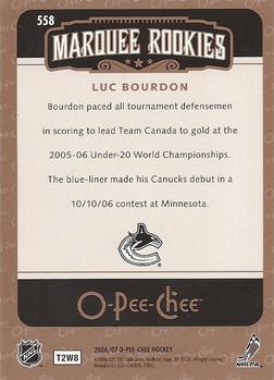 2006-07 O-Pee-Chee #558 Luc Bourdon Back